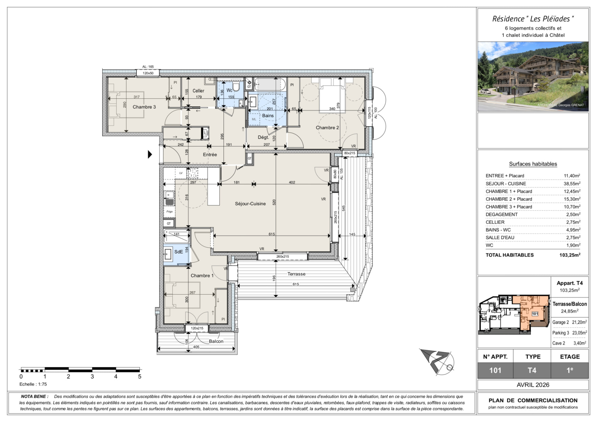 Appartement type T4, #101