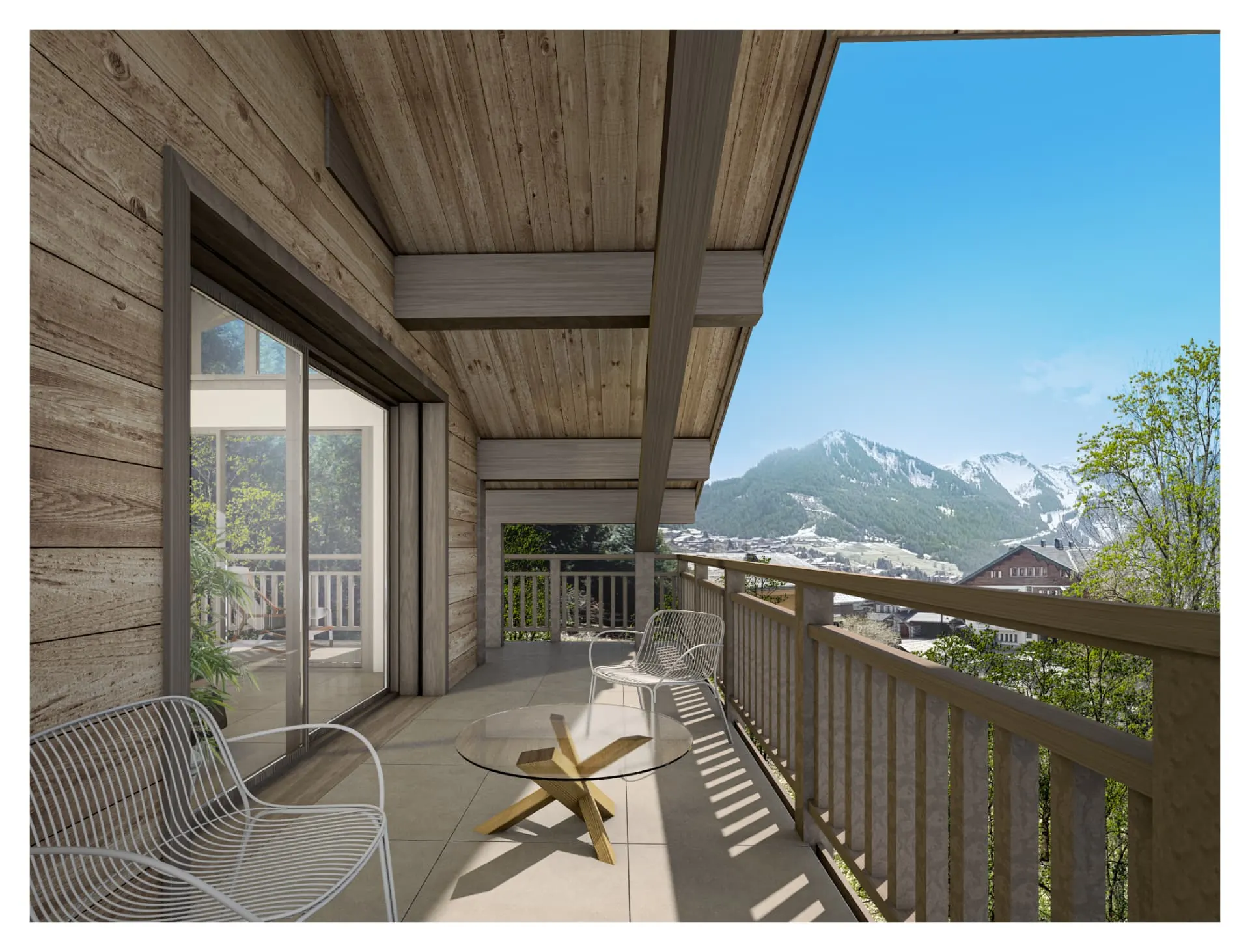 Balkon met uitzicht op de Portes du Soleil